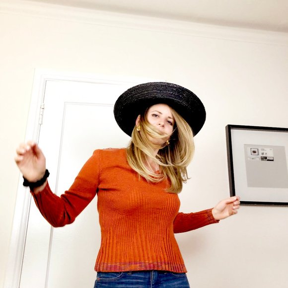 BCBG Black Straw Hat - Picture 10 of 12